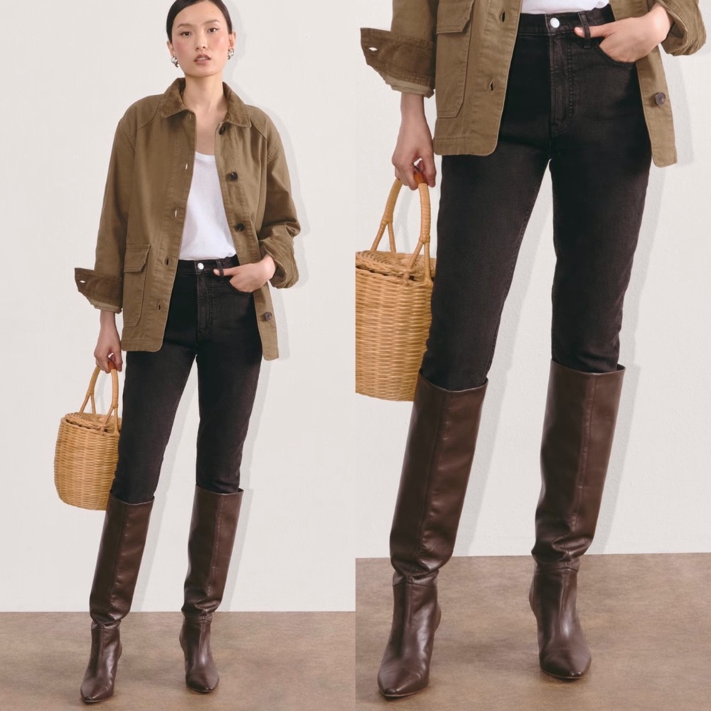 Everlane Mid High Waist Slim Black Jeans 29 Regular Classic Casual Flattering